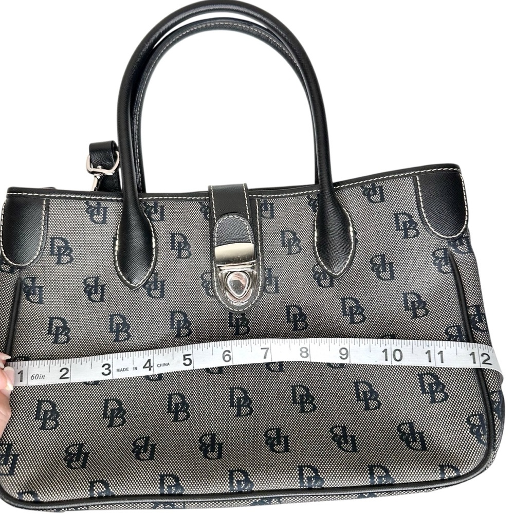 Dooney & Bourke Signature Double Handle Tote Bag Small Black Vintage Purse - Picture 13 of 16